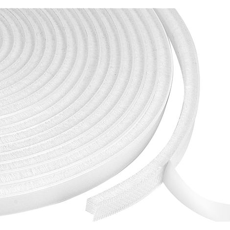 Joint Brosse porte Coulissante, oint brosse porte coulissante Polypropylène, 9mm(B) x 5mm(D) x 6M(L) Autocollante Joint Brosse Porte pour L'isolation la Protection Contre le Vent, Blanc (1/5)