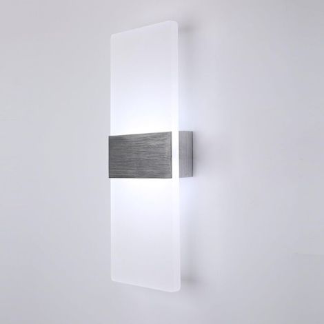 Applique Murale LED Intérieur 12W, Applique Murale Blanc Froid 6000K 750LM AC230V Applique Murale Acrylique Moderne, Applique Murale Blanche pour Salon Chambre Salle à Manger Couloir Escalier (1/5)