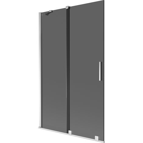 Mexen Velar 2-flügelige Badezimmertür zum Schieben 110 x 150 cm, Graphit, Chrom - 896-110-000-41-01 (1/2)
