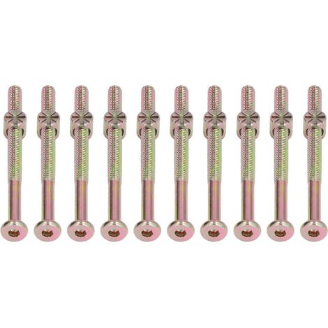 Kit de 10 vis à tête hexagonale creuse M6 en acier inoxydable galvanisé pour lit bébé (M6 x 80 mm) (1/5)