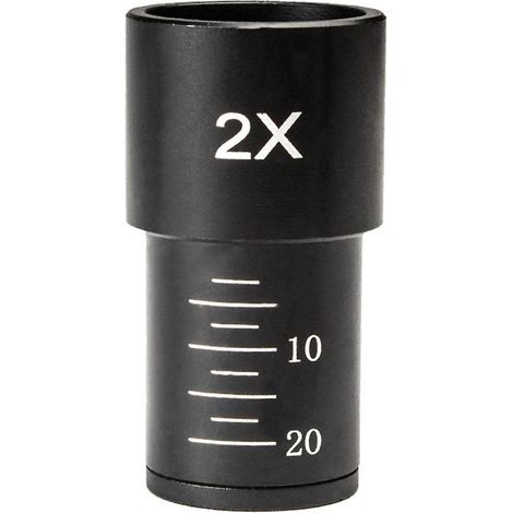 Oculaire de microscope biologique, lentille de Barlow 2X pour monture à port de 23,2 mm (1/5)
