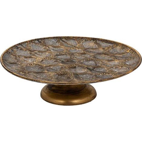 Centro mesa de metal dorado 48x48x15