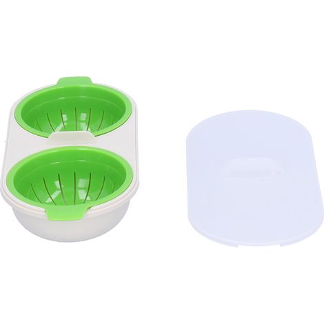 Bol à œufs micro-ondes, cuiseur à œufs à la vapeur de qualité alimentaire, bol pour œufs durs, pour cuisine maison restaurant, vert (1/5)