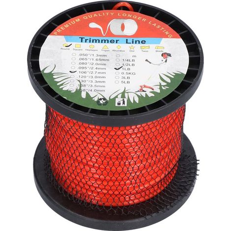 2,7 mm runde Nylonschneidfaden, 1 lb, für robuste runde Rasentrimmer für Rasen und Gärten (1/5)