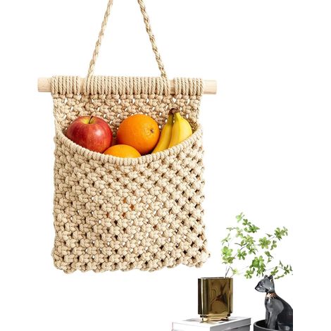 Makramee Pflanzenhalterung Blumentopfhalter Gehäkelte Blumenampel Für Eigenheim, Wohnzimmer, Appartement, Arbeitsbereich, Garten, Balkon, Verandabereich, Hof (1/5)