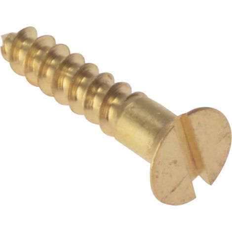ForgeFix CSK586BR Wood Screw Slotted CSK Solid Brass 5/8in x 6 Box 200 FORCSK586B (1/3)