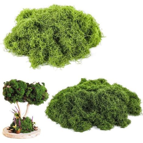 200g de mousse décorative, mousse artificielle,fausse mousse végétale decorative, fausses plantes pour pots, décoration de crèch (1/5)