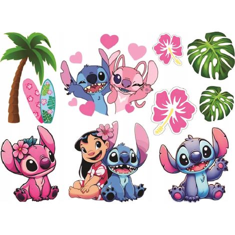 Tatuaggi temporanei LILO e STICH - Festa di compleanno alle Hawaii, 9 pezzi. (1/2)