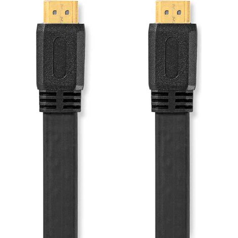 Cable HDMI de alta velocidad por cable a través de Ethernet ™  Conector HDMI™  Conector HDMI™  4K@30Hz  10.2 Gbps  2.00 m  Plano  PVC  Negro  Label