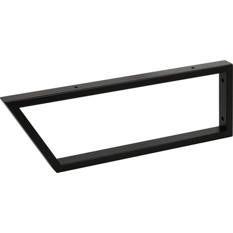 1 Stück Waschtischkonsole TWK500 500 x 150 mm Stahl Schwarz matt Vorderseite 60° abgeschrägt
