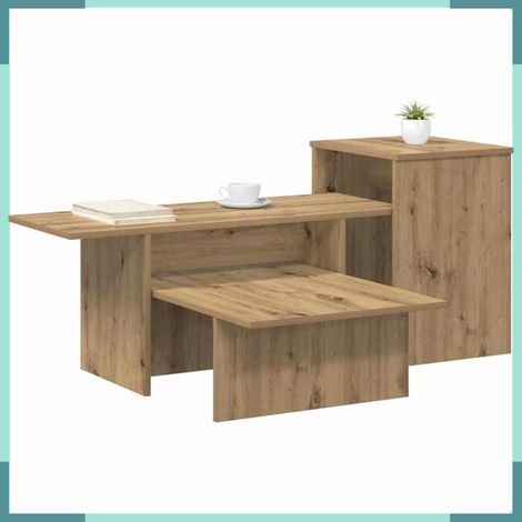 Table console - 891167 - Chêne artisanal - Bois d'ingénierie - 91,5 x 35 x 38,5 cm (1/5)