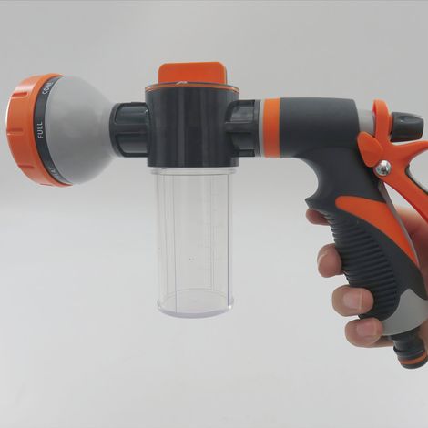 Car wash foam sprayer, garden watering sprayer, 8-function adjustable home car wash tool, multifunctional thumb-operated foam gun (1/5)