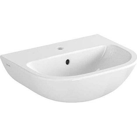 Handwaschbecken VitrA S20 450 x 355 mm, mit Überlauf, 1 Hahnloch mittig, weiß - 5500L003-0001 (1/2)