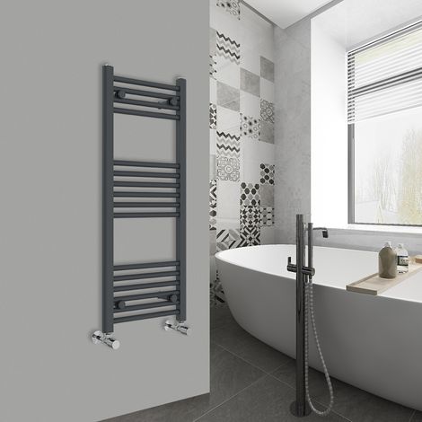 WarmeHaus Straight Anthracite Bathroom Ladder Radiator 1000x400mm (1/5)
