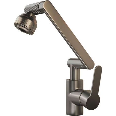 Rubinetto da cucina flessibile, rubinetto da bagno girevole senza regolazione in altezza, rubinetto da cucina in rame, rubinetto universale girevole per lavabo, rubinetto per lavabo domestico per acqu (1/4)
