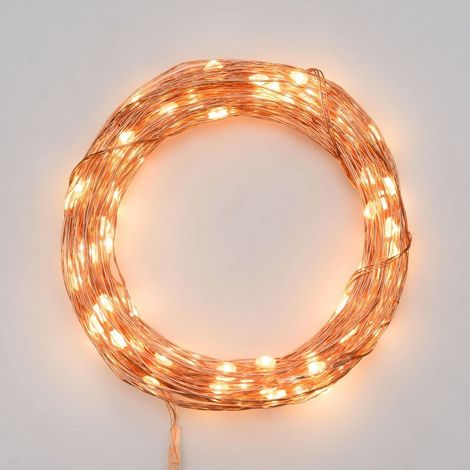 Guirlande lumineuse cuivree 400 microleds blanc chaud - lotti 67