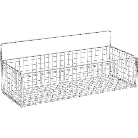 Étagère de rangement suspendue pour cuisine, panier de rangement mural sans perçage, organisateur mural pour chambre d'étudiant, blanc (1/5)