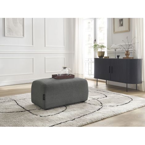 BOBOCHIC - Pouf ATILLA tissu chiné Gris foncé (1/5)