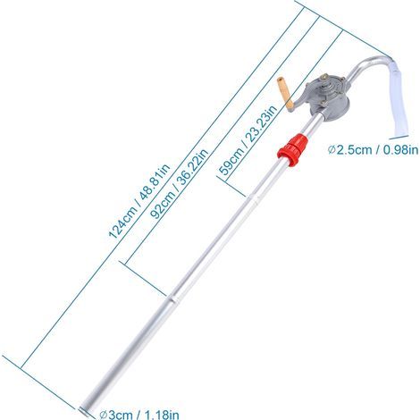 Pompe à Manivelle, Pompe à Baril, Pompe à Baril à Raccord à Vis Réglable en Alliage D'aluminium 29 L/Min, Pompe à Manivelle avec Manivelle Rotative Pompe à Baril à Huile. (1/3)