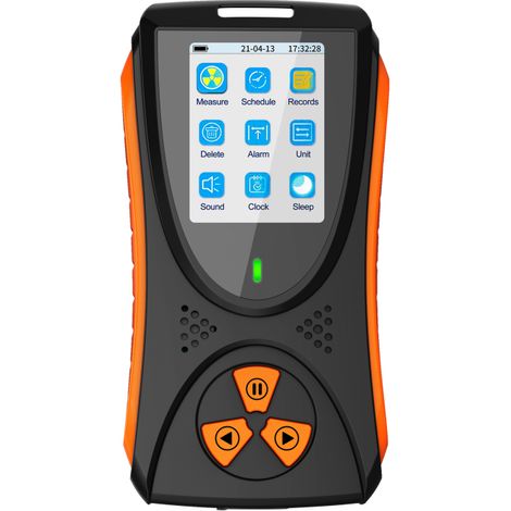 Moniteur de rayonnement X, γ et β rechargeable, dosimètre, détecteur de rayonnement électromagnétique nucléaire multifonctionnel avec écran couleur TFT 2 pouces et alarme sonore et lumineuse. (1/5)