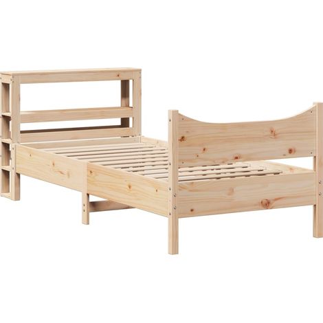 Maison Exclusive - Massivholzbett mit Kopfteil 75x190 cm Kiefer