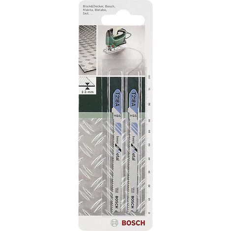 Pack de 2 lames de scie sauteuse T 218 A en acier HSS 92mm - BOSCH - 2609256962 (1/2)