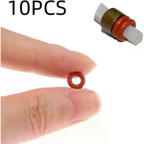 Kit de réparation VMQ : 10 joints toriques en silicone alimentaire pour tube de pression de machine à café (rondelles rouges). (1/4)