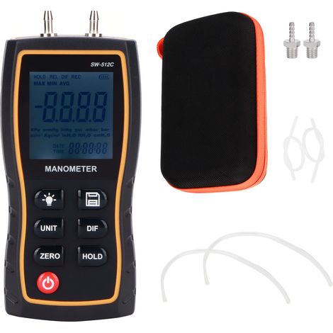 SNDWAY Digitales Differenzdruckmessgerät, tragbares Luft- und Gasdruckmessgerät, ±103,42 kPa