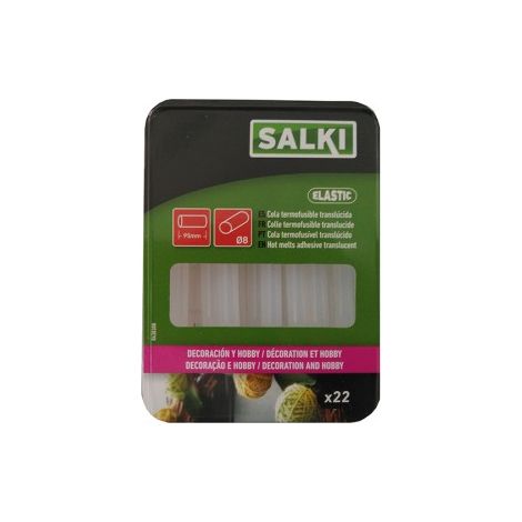 BARRAS DE COLA PARA DECORACIÓN Y HOBBY Ø8x95mm TRANSLÚCIDA 430308 SALKI (1/2)