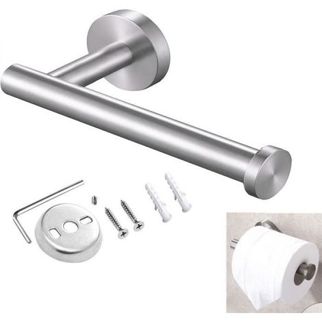 Porte Papier Toilette - Support Mural Acier Inoxydable - Pour Salle De Bain Cuisine Stockage - 1 Set (1/4)