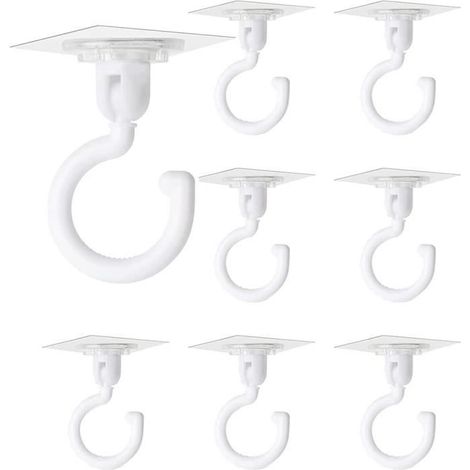 Selbstklebende Haken – Transparent – 8 Stück – 360° drehbar – Belastbarkeit 4,5 kg – Einfache Montage
