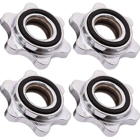 Colliers Barbell Spinlock Vis Pince Haltère Spinlock Vis Pince Haltère Bague de Serrage Haltères Fixation sur Barre Barbell Paire de Collier de Serrage Convient pour Haltère Haltérophilie (4 Pièces) (1/5)