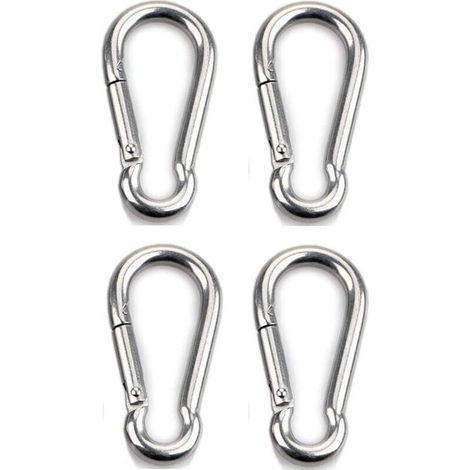 4pcs Mousqueton de Fixation pour Charges Lourdes, Sports, Chiens de Serrure, Hamac Balançoire, en Acier Inoxydable 304, 6mm Épaisseur (1/4)