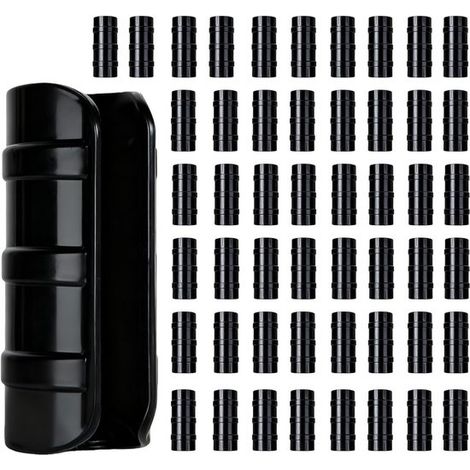 Clips de fixation pour serre - Noir - Clips de fixation pour film de serre - Clips pour plantes en serre - Accessoires pour serre - Lot de 50 - Plastique (1/5)