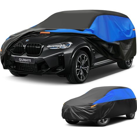 Housse de Voiture Imperméable et Respirante, Bâche pour BMW X3, Housse de Voiture Noire et Bleue, Bâche de Garage Complète pour Protéger de la Pluie, du Soleil et de la Poussière.,Convient pour BMW X3 (1/5)