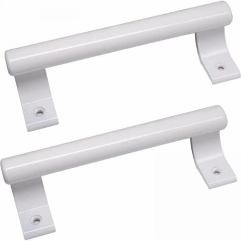 Lntyq Poignée de porte coulissante en aluminium 200mm Poignée de porte en verre pour balcon Poignée de porte pour meuble de salle de bain Poignée en métal moderne (2 pièce Blanc )