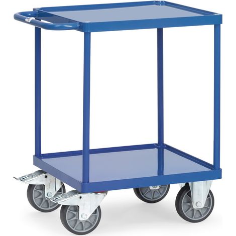 Fetra Tischwagen quadratisch Stahlblech-Wannen 2 Etagen 600x600mm Ladefläche (1/3)