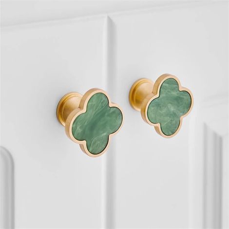 Poignées et boutons de porte ronds en laiton vert pour meubles (1/5)