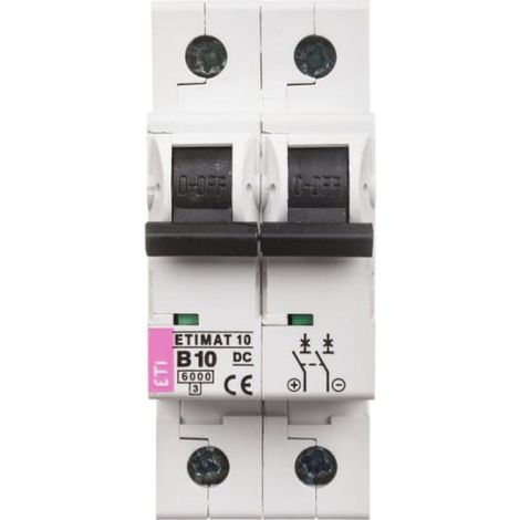 Interruttore automatico 2P B 10A 6kA DC ETIMAT10 002128714