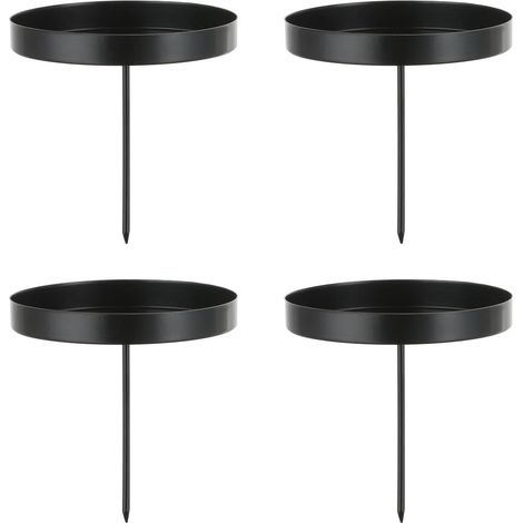 Porte-bougies colonne couronne de l'Avent noir 8 cm – lot de 4. Porte-bougies de l'Avent sans tige. Couronne de l'Avent pour y déposer des bougies. Décoration de table de Noël. (1/5)