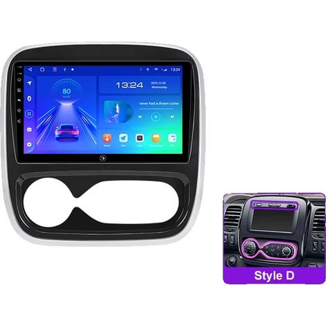 Sistema multimediale per auto, comandi al volante, supporto multimediale, compatibile con Renault Trafic 3 / Opel Vivaro B (2014-2018), design wireless, G5 4G 64G Style D, UN SET-c (1/2)