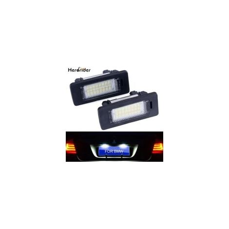 Zwei LED-Kennzeichenleuchten für BMW E39/E60, 6000K weiß, keine Fehlerinformationen, kompatibel mit BMW E90, E91, E92, E61, E70 und E71.
