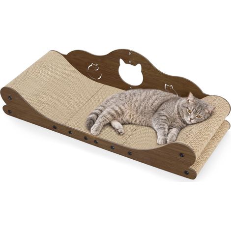 Griffoir pour Chat XXL 78 cm, Tapis à Griffer pour Chats en Design Canapé, Couchage pour Chat & Protection Meubles pour Chats Grands et Maisons Multi-Chats, Noyer (1/5)