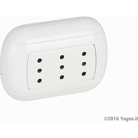 Weiße, ovale Triplex-2P+E-10A-Steckdose