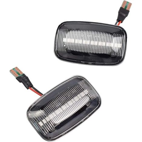 Lot de 2 clignotants latéraux à LED dynamiques pour T-oyota Land Cruiser 70 80 100 Series (Blanc) (1/4)