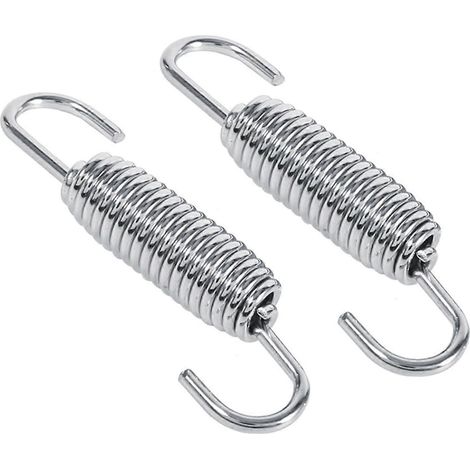 2x Ressorts de montage entièrement rotatifs pour système d'échappement moto, en acier inoxydable, fixations réglables, haute résistance. (1/4)