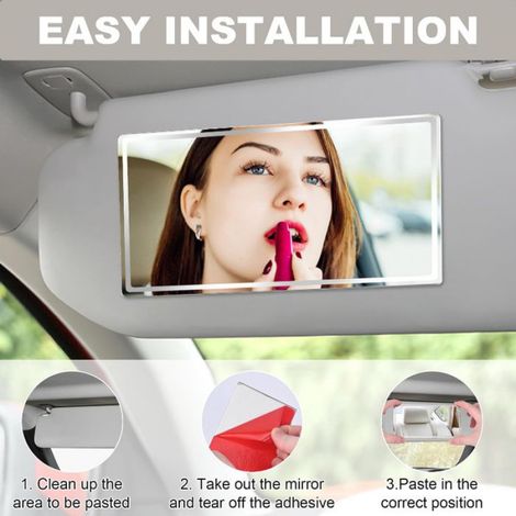 2 Pièces Miroir Voiture 15×8 cm, Retroviseur Intérieur, Pare-Soleil Voiture Dossier de Siège, Miroir de Courtoisie (1/5)