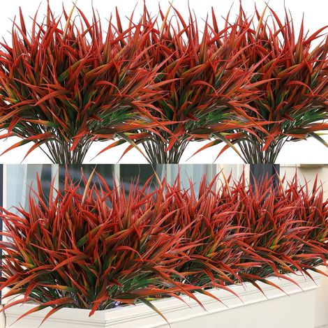 8PCS Plantes Artificielles Extérieur Plastique Fausse Arbustes Verts Résistant aux UV Plante Herbes Artificielle Exterieur Décoration Plantes pour Fenêtre Jardin Terrasse Porche Allée Printemps (1/5)