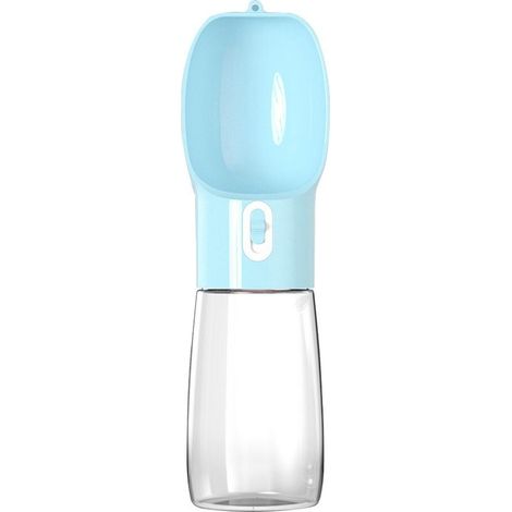 Tragbare Wasserflasche für Hunde, 400 ml, Kunststoff, tragbar, zur Flüssigkeitsversorgung von Hunden oder Haustieren, blau (1/5)
