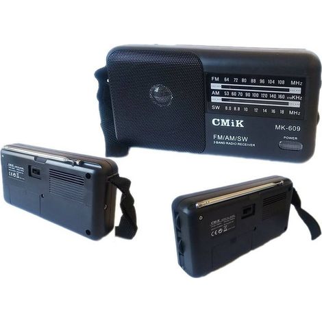 TrAdE Shop Traesio - Mini Radio Portatile Radiolina Fm Vintage Lettore Mp3 Usb Microsd Cmik Mk-609 - (1/4)